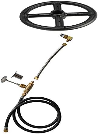 Stanbroil Natural Gas Fire Pit Burner Ring Installation Kit Black Steel 30 Inch Garden Outdoor Amazon Com