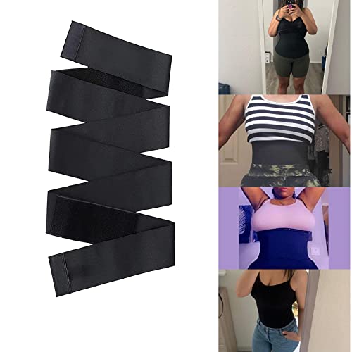 13ft Waist Trainer for Women Lower Belly Fat, Waist Wrap for Stomach, Shapewear for Women Tummy Control, Adjustable Waist Trimmer Belt for Snatch Bandage Tummy Sweat Wrap, Invisible Waist Wrap Black