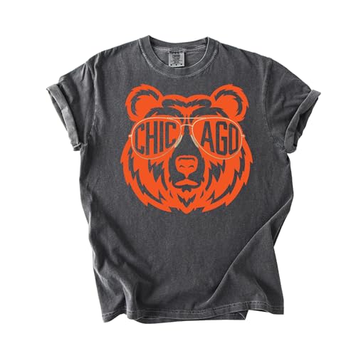 Chicago Bear T-Shirt Retro Mascot Graphic Tee Vintage City Pride Shirt Unisex Top Pepper