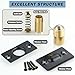 Alise Door Ball Catch,Drive in Ball Catches with Strike Plate for Closet Doors,Adjustable Tension Ball Latch Hardware,Brass and Stainless Steel Black,Pack of 4