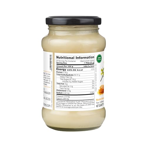Image of INDIGENOUS HONEY Crystallized Mustard Sarso Honey Raw Natural Pure Unprocessed NMR Tested Unpasteurized Unheated 530g Glass Jar Pack of 1