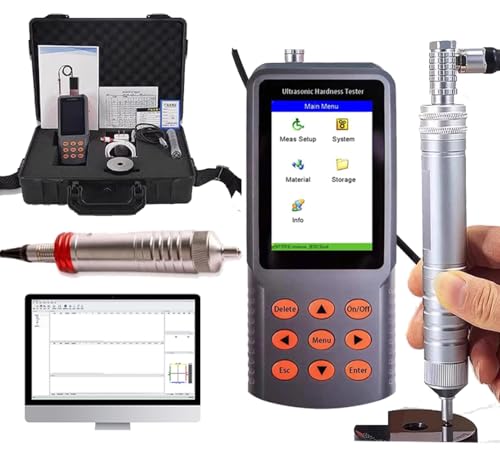 VTSYIQI Ultrasonic Hardness Tester Meter Gauge Instruments with ±4% HV Accuracy Force 98N Minimum Workpiece 2mm for Small Forgings Foundry Materials ASTM Standard