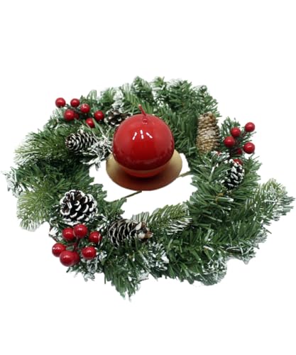 Kit Arranjo De Mesa Castiçal Centro Natal Vela Bola Clássica