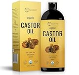 Micro Ingredients Cold-Pressed Organic Castor Oil 32 fl oz | 100% Pure Unrefined & Hexane-Free | Premium Grade Organic Carrier Oil for Hair, Skin, Eyelashes & Face | USDA Certified, Non-GMO