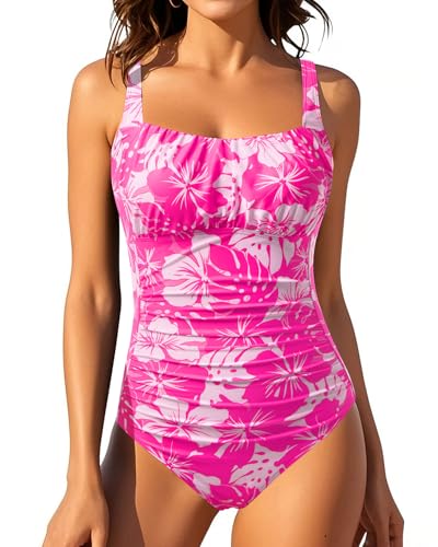 Image of Aqua Eve One Piece Bathing Suit for Women Tummy Control Swimsuit Slimming Vintage Swimwear