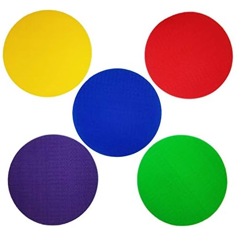 OPTEGO RugRounds® Carpet Spot Markers for Classroom Activities, Large 5 Inch Diameter, 30-Pack, Multicolored Cover