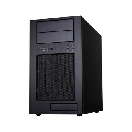 Silverstone Tek Micro-ATX Mini-DTX, Mini-ITX Mid Tower Computer Case with Aluminum Front Panel and Steel Body TJ08B-E - Black