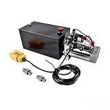 10 Quart Double Acting Hydraulic Pump, 12V DC 2.1HP Electric Hydraulic Power Unit with Metal Reservoir for Dump Trailers, 3200PSI Mixizap