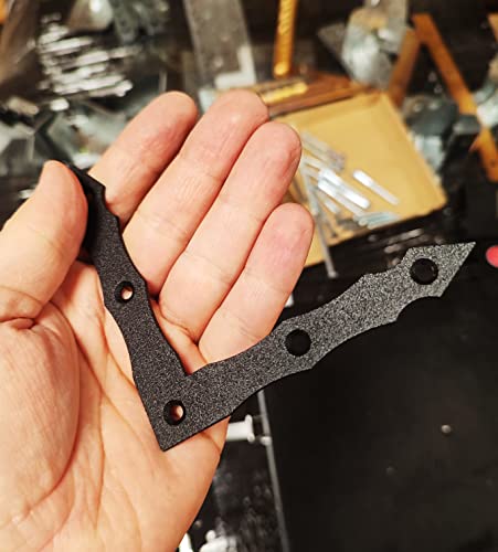 Flat Plate L Shape Black Metal Decorative Brackets Mending Connecting Joining Plate Heavy Duty Powder Coated Ornamental Repair Steel Sheet 4" x 4" x 0.6' x 0.08" (100 x 100 x 15 x 2mm) Pack of 10pcs - Image 3