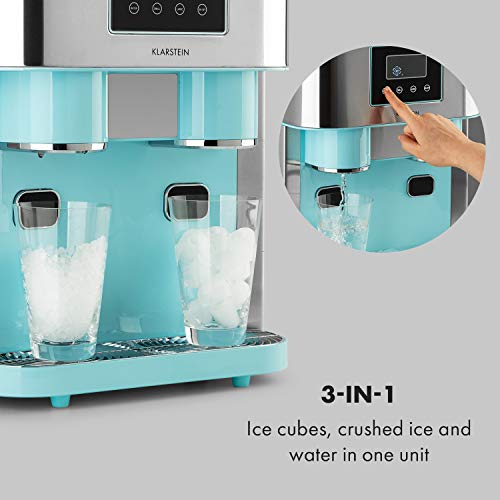 Klarstein Eiswürfelmaschine Klein, 1,8L Eiswürfelbereiter, für Crushed und Bullet Eis, Schnelle Mini, Leichte Reinigung, für 15kg/24h – Bild 4