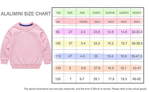 Alalimini Boys Girls Sweatshirts Toddler Kids Crewneck Pullover Cotton Solid Long Sleeve Tshirts (4-5Years, Dark Blue) #TOP7