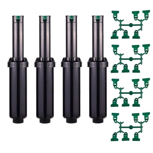Suinga Lot de 4 Arroseur Turbine Hunter SRM-04 1/2'', portée 4,9 à 14 m, 40º-360º, Noir