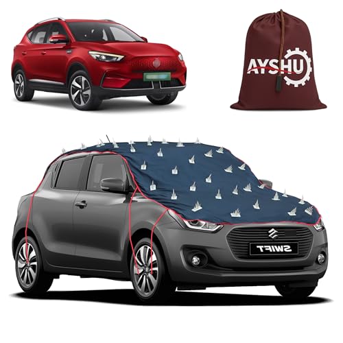 Image of AYSHU Water-Resistant Spike Car Cover for MG ZS EV - Protects from Dogs, Monkeys, Dust, Sunlight & UV - Full Roof Universal Fit