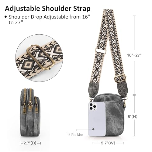 VONAL Leather Crossbody Purse for Women Triple Pockets Designed Shoulder Bag4