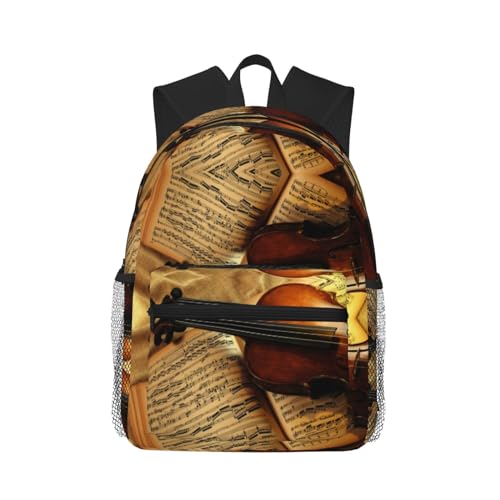 Sac à dos ordinateur motif violon pour ranger ses livres sans fatigue