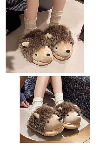 Hedgehog slippers Plush slippers Cartoon animal slippers Warm slippers Men's and women's slippers Slipper Non slip slippers Indoor slippers 5