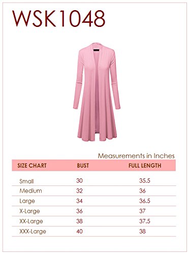 Made By Johnny MBJWSK1048-BLACK-L Mbj Wsk1048 Womens Solid Long Sleeve Open Front Long Cardigan L Black thumb #5