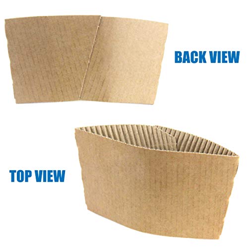 Image of FMP Brands [1000 Pack] Kraft Coffee Cup Sleeves Disposable for Hot Drinks, Durable Corrugated Cardboard Cup Sleeves for 12-24 oz Cups, Beverage Insulator and Hand Protection for Hot & Cold Drinks