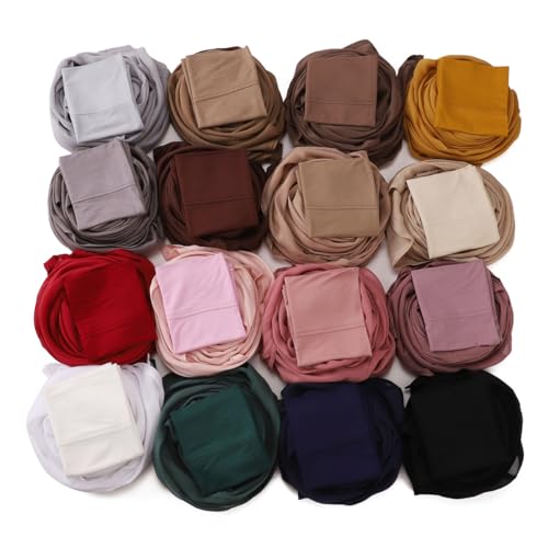 Premium Viscose Hijab Scarf with Model Undercap Hijabs Set For Women Head Wraps Solid Color Scarves2