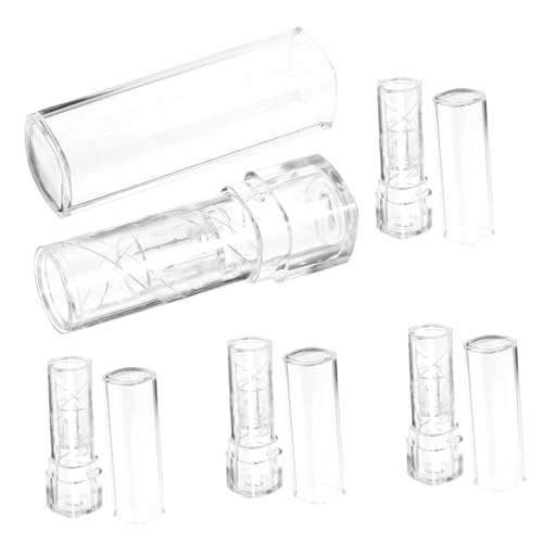 DECOMELODY 5個 透明リップ容器チューブ 軽量 携帯用 空リップバーム収納ケース 化粧品詰替え用 女性向け