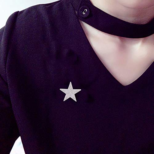 Image of Shining Cubic Zircon Star Brooch Pins Elegant Clear Crystal Flower Lapel Pin Breastpin Badges for Women Men