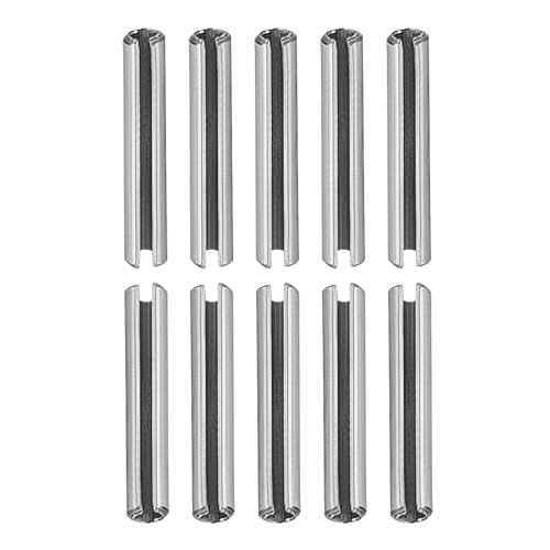 DTGN 2mmx12mm(DxL) Slotted Spring Pin - 50Pack - Good for Home Machine Fastener - 304 Stainless Steel Spring Dowel Tension Roll Pin - Silver
