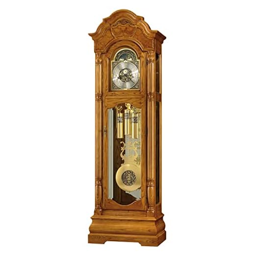 Howard Miller Jones Floor Clock II 549-053 – Legacy Oak Grandfather Vertical Home Decor with Illuminated Dial & Cable-Drive, Triple-Chime Movement