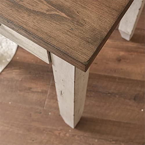 Pemberly Row Farmhouse Rustic Ivory And Honey Wood Sofa Table #TOP2