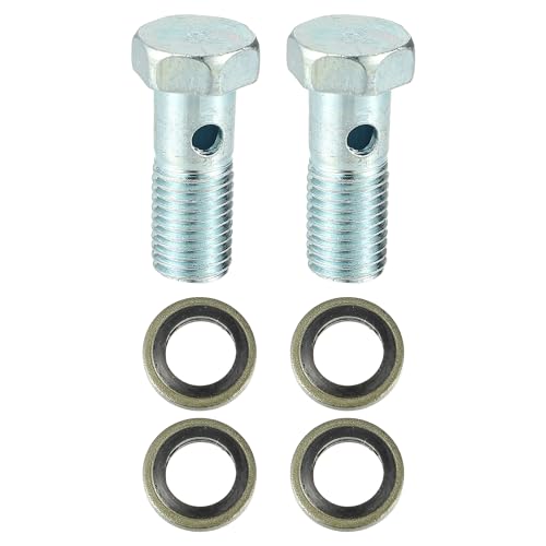 Image of X AUTOHAUX 2 Set Universal Auto Banjo Bolt Brake Fitting Adapter M10 x 1.25
