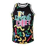 Summers in Living Color 90's Wayans Basketball Jersey Black for Men S-XXXL Sports Shirt (Black, X-Large)