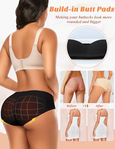 Image of DERCA Butt Lifter Panties Padded Underwear for Women Seamless Booty Pads Hip Enhancer Butt Lifting panty