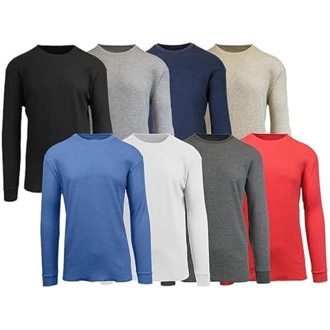 Galaxy By Harvic 6PK Assorted Men's Waffle-Knit Thermal Shirts, Assorted, Large Cover