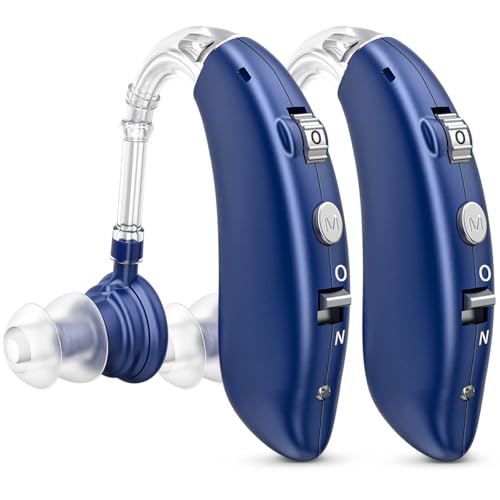 Soundure Rechargeable Hearing Aids for seniors with Intelligent Noise Reduction - Over ear hearing aid for women & men - OTC Hearing Aids for severe hearing loss with Fast charging case - Hearing Amplifiers for Seniors