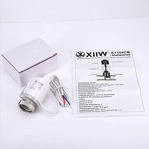 4x Stellmotor Fussbodenheizung 230v Thermischer Stellantrieb stromlos geschlossen NC M30x1,5 Thermot Stellmotor