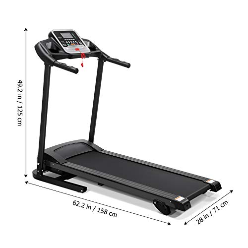 IMIKEYA Esteira dobrável com 15,7 cm de largura, 2.0 HP, máquina de corrida elétrica com garrafa e s