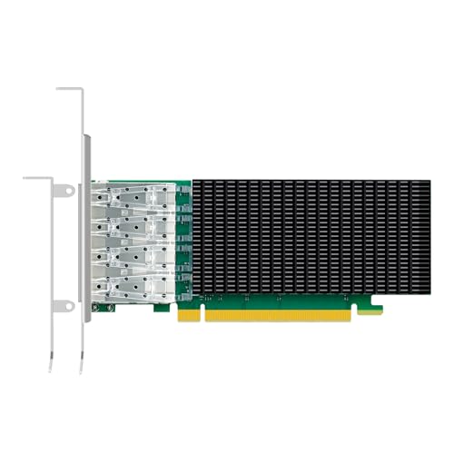 GLOTRENDS ST7342 4-Port 25Gb SFP28 Network Card with Intel E810-CAM1 Controller, RDMA iWARP & RoCEv2, Full Storage & Virtualization Offload for AI Cloud HPC Telecom Data Center