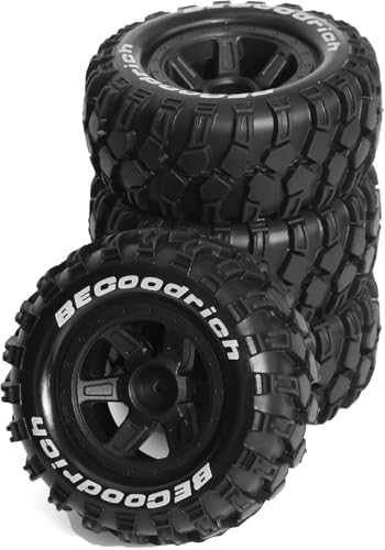 fujita RC 1/16 Monster Truck Wheel Rim Tires Set, Off-Road Buggy Tires for 1/12 1/14 1/16 RC Off Road Monster Truck TRX E-REVO Summit HPI SAVAGEGT-2XS REDCAT Volcano-16