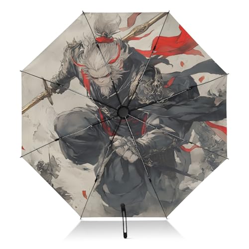 Parapluie compact de 46 pouces avec protection solaire UPF 50+ et système coupe-vent portable