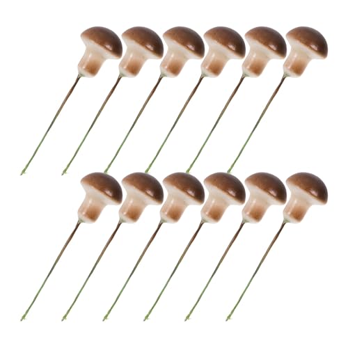 UTHCLO Kleiner Pilze 50 Stück Dunkelbraun Schaumstoff Gartenstecker für Selbstgemacht Minigärten Feengarten Zubehör und Sukkulenten Arrangements