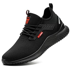 sumateng Veiligheidsschoenen voor dames en heren, antislip, slijtvaste stalen neus, werkschoenen, pechbescherming…