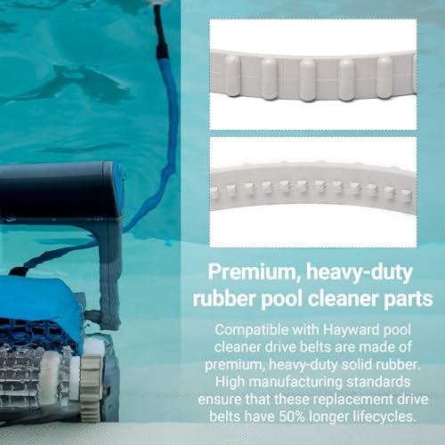 Image of (2 Pack) AR-PRO RCX23002 Replacement Soft Tread Drive Belt - Premium, Heavy-Duty Rubber Pool Cleaner Parts | Compatible with Aquavac Tiger Shark (Plus and QC) and SharkVac Pool Cleaners