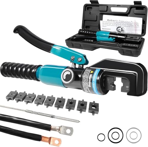 Lsoar Hydraulische Crimpzange 4-70 mm² 9 Sätzen der Crimpformen für Kupfer-Aluminium-Kabelschuhe