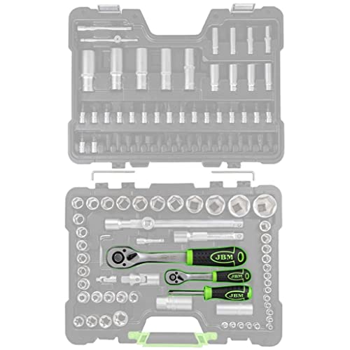 JBM Maletín portaherramientas de 108 piezas con llaves hexagonales satinadas