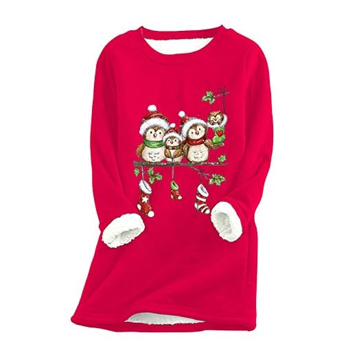 HUyydza Blusa Estampado Manga Redonda Algodón Terciopelo Navidad Sudor Cuello Plus Mujer Blusa Mujer Camiseta La Tostadora Mujer
