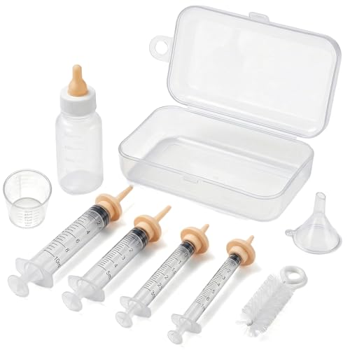 Affezionarsi Pet Nursing Supplies, Kitten Bottle Feeding, Nursing Nipples for Newborn Kittens and Puppies, Pet Medicine Feeder, Kitten Bottles Starter Supplies