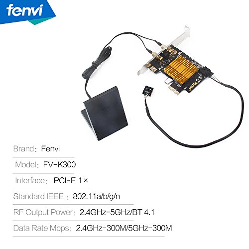 Image of fenvi PCI WiFi Card 2.4 /5Ghz 802.11a /b /g /n 300Mbps 2-Stream MU-MIMO Desktop Wireless Card Bigfoot Networks Card