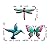 WAIU Hummingbird Butterfly Dragonfly Metal Wall Art Decor, Wall Sculpture Decoration Hanging for Home Living Room Bedroom Garden Porch Patio Balcony Ornament for Indoor Outdoor, 3 Pack 9 inch Blue
