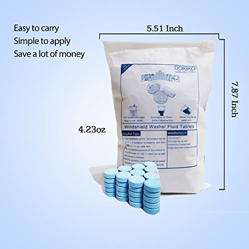 Dokiko YSJ50-1 50 Pcs Car Windshield Washer Fluid Concentrate Tablets,Windshield Wiper Fluid,1 Pack Makes 52.5 Gallons,1 Piece Makes 1.05 Gallons thumb #1