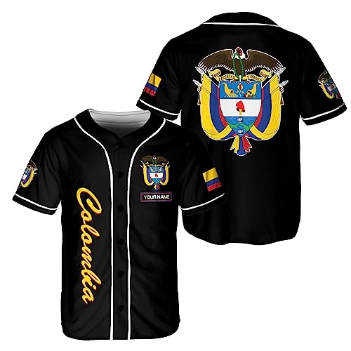 Camiseta personalizada de béisbol Colombia, camiseta de la bandera colombiana, camiseta de orgullo colombiano para hombres y mujeres miniatura 1