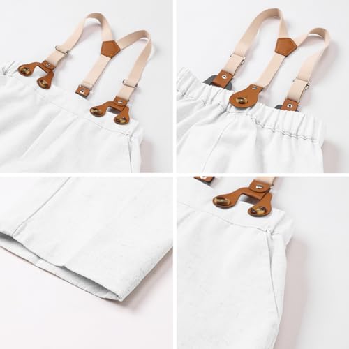 Image of SANGTREE Boys Suit Cotton Linen Formal Set Baby Boy Dress Clothes Gentleman Wedding Ring Bearer Outfits, 3 Months - 9 Years